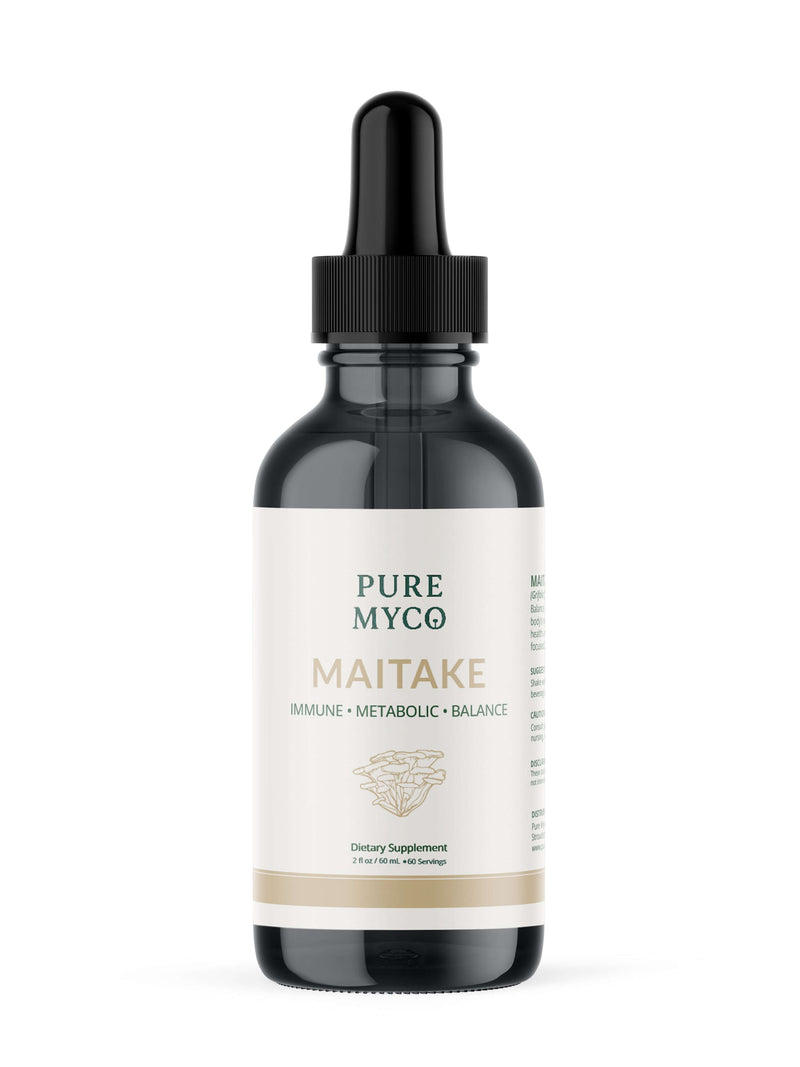 Load image into Gallery viewer, Maitake mushroom tincture by Pure Myco, labeled for immune system support and metabolic balance.
