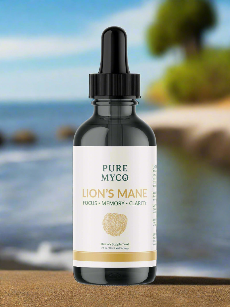 Load image into Gallery viewer, Pure Myco Lion&#39;s Mane supplement bottle for focus, memory, and clarity.
